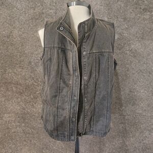 Women's Gray Denim Vest